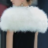 Fashion lady turkey feather fur shawl women real fur waistcoat