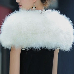 Fashion lady turkey feather fur shawl women real fur waistcoat