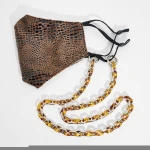 Fashion Leopard Print Acrylic Spliced Sunglasses Chain Personalized Resin and CCB Mixed Chain Facemask Glasses Lanyard