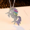 Fashion Luxury Wholesale Multicolor Horse Unicorn Bracelet Necklace Jewelry Set
