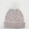 Fashion Twisted Flower Cashmere Like Acrylic Knitted Hat Beanie For Cold Weather