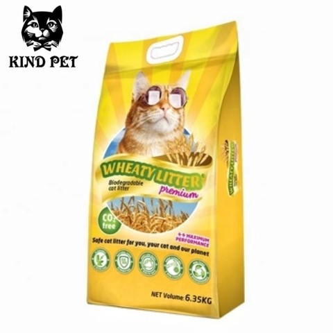 fast delivery plant pet litter wheat cat litter flashable for cat toilet