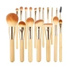 FIYAN Your Own Logo Wholesale Custom Eco Friendly 18pcs Vegan Synthetic Hair Makeup Cosmetics Bamboo Handle Makeup Brush Set