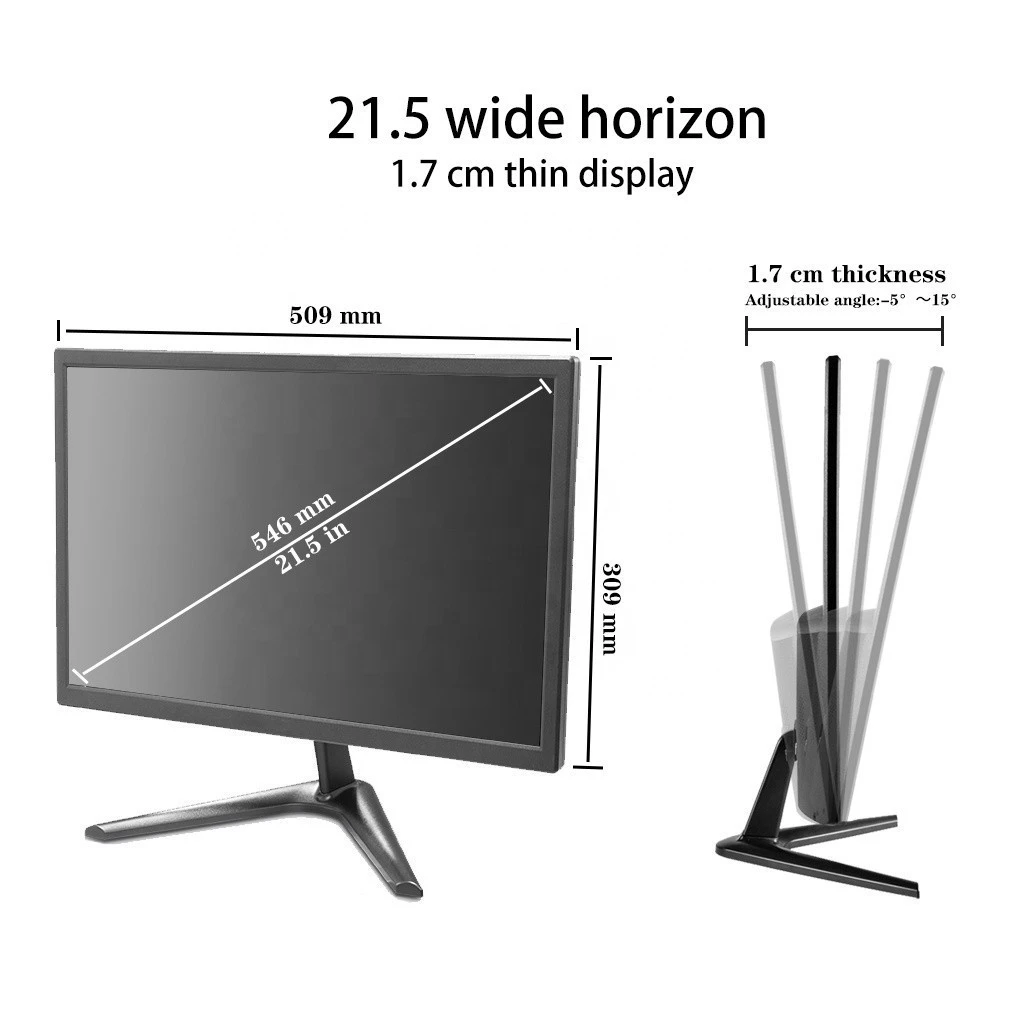 Flat Panel/Sceen Black 21.5&#x27;&#x27; lcd monitor for computer with VGA HD-MI input Flat Panel led backlit