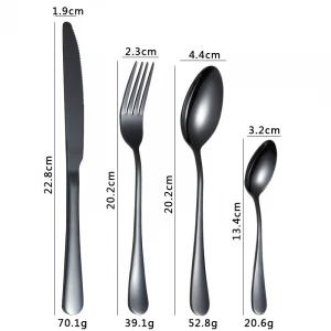 Flatware Cutlery Set Stainless Steel 24 Pieces Cutlery Set Stainless Steel 1010 Cutlery Black Flatware