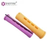 Flexible plastic cold wave rods hair rollers with rubber band