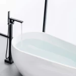 Floor-standing waterfall bathtub faucet, brass bathtub shower faucet, freestanding bathtub and shower faucet with hand shower