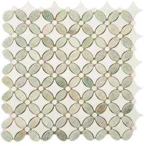 Flower waterjet mosaic marble tavera mosaic marble tiles for floors