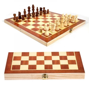 Folding Wooden International Chess Funny Game Chessmen Collection Portable Board chess sets