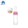 Food Grade Silicone Baby Food Dispenser Infant Feeding Spoon for Liquid Food and Cereal 120ml with Lid