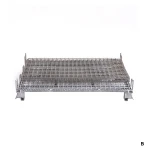 Food Industry Galvanized Steel Storage Pallet Container Metal Mesh Cage Box Transport