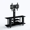 Foshan Factory Tempered Glass TV Stand with Showcase Modern Black Iron 65 Inch