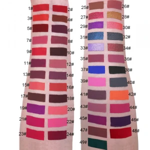 Free Sample Private Label 49 Colors Matte Lipstick Wholesale Waterproof OEM Makeup Vegan Lip Gloss
