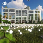 Free Standing Glass House Prefab Sun rooms  With Sound Heat Insulation Sunroom