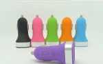 Frosted Matte Dual Port USB Car Charger Metal+Plastic 2 Ports Charger For Mobile Phone