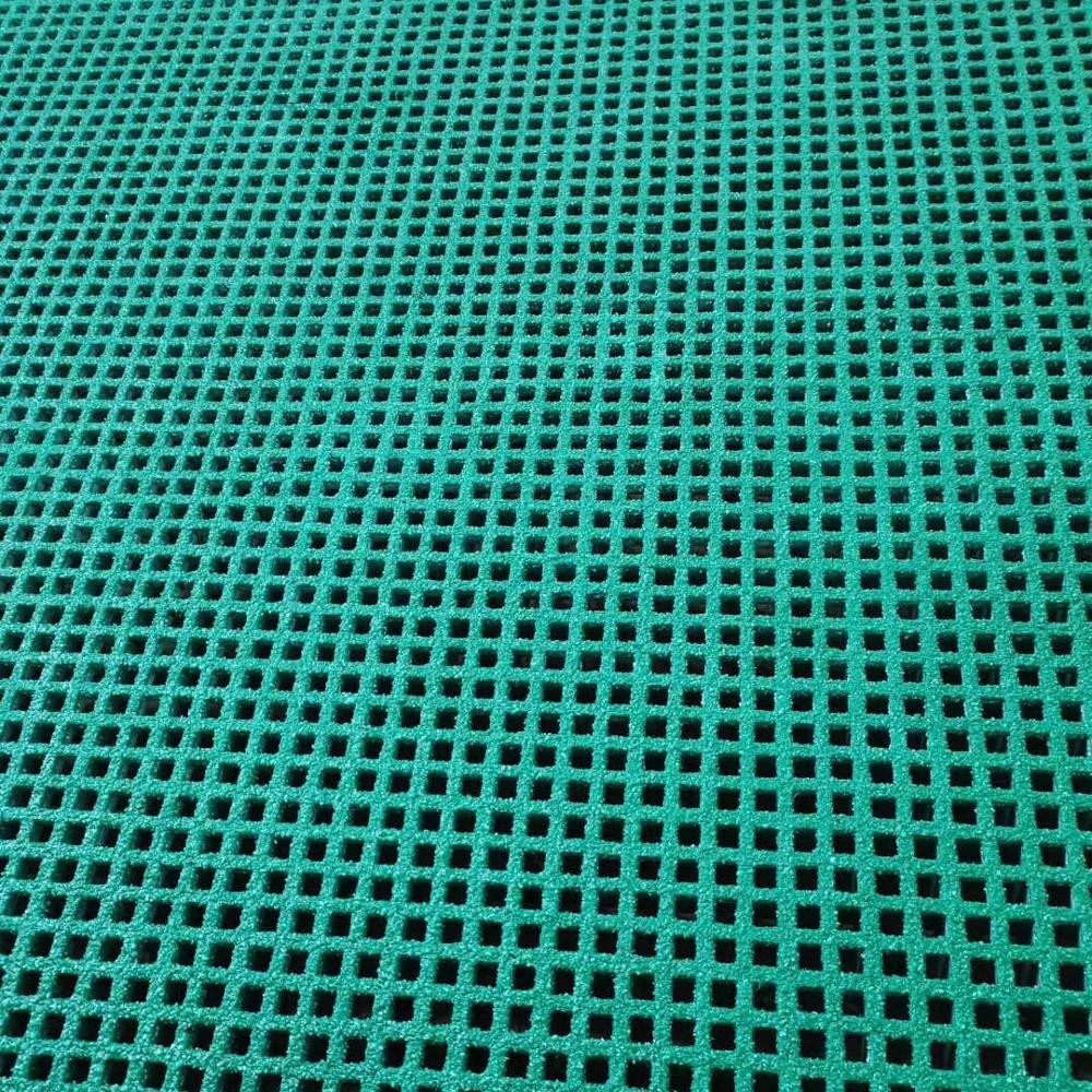 FRP GRP Grating fiberglass floor grills Glass Anti slip fiber reinforced plastic molded grille min mesh colour green