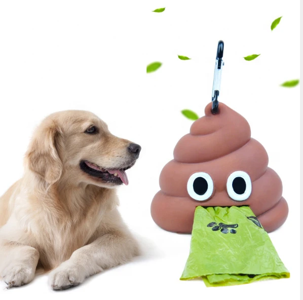 Fun Design Silicone Dog Waste Bag Holder Portable Dogs Garbage Bag Dispenser