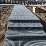 Galvanized catwalk walkway platform serrated style steel bar grating