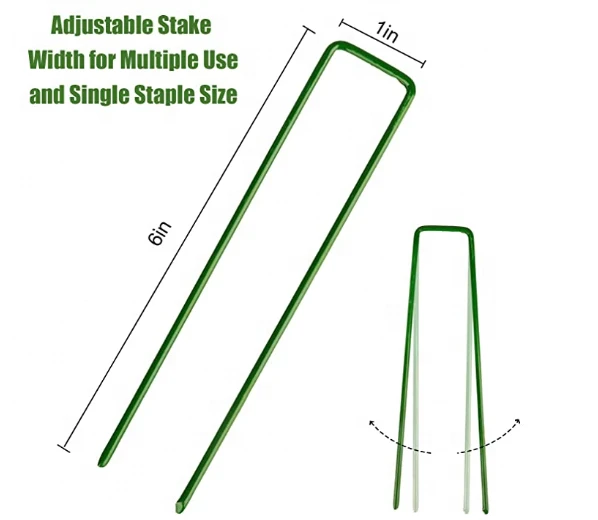 Galvanized Garden Stakes Landscape Staples/U-Type Turf Staples for Artificial Grass and Securing Fences Weed Barrier