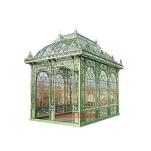 Garden decor wrought iron pavilion solid round gazebo sculpture