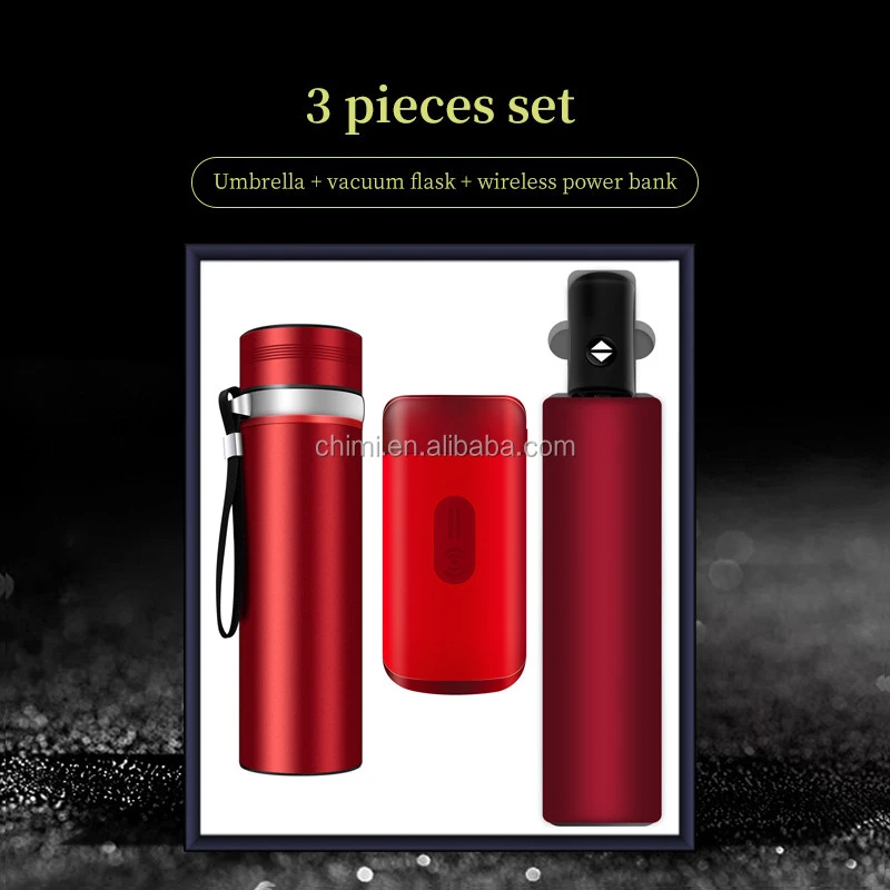 Giveaways with Logo A5 Notebook+Pen+16G USB Flash Drive+Vaccum Cup+Power Bank+Speaker+Umbrella+Mouse