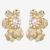 Gold Alloy Flower Inlaid Pearl Earrings Baroque Style Charm Gold Flower Earrings