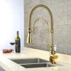Gold Commercial Style Pre Rinse Kitchen Faucet with Pot Filler 1206-PB