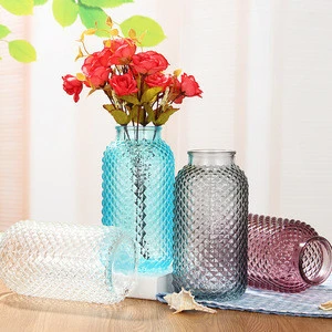 Good Sell beautiful different color shape glass flower vase glass vase