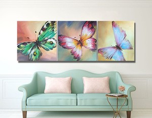 Group modern butterfly oil painting for wall artwork