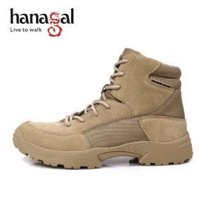 Guangzhou factory Customize army Combat Boots Cheap Military Tactical Boots desert shoes Tan color hunting boots for men