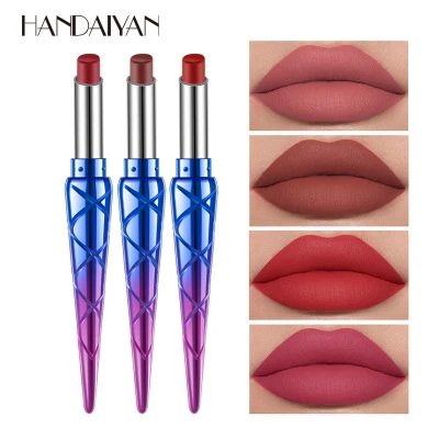 HANDAIYAN Vitamin E Lasting Moisturizing Natural 12 Colors Matte Mermaid Tube Lipstick for Lips