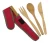 Import Heat and stain-resistant bamboo knife spoon and fork flatware with recycled plastic pouch from China