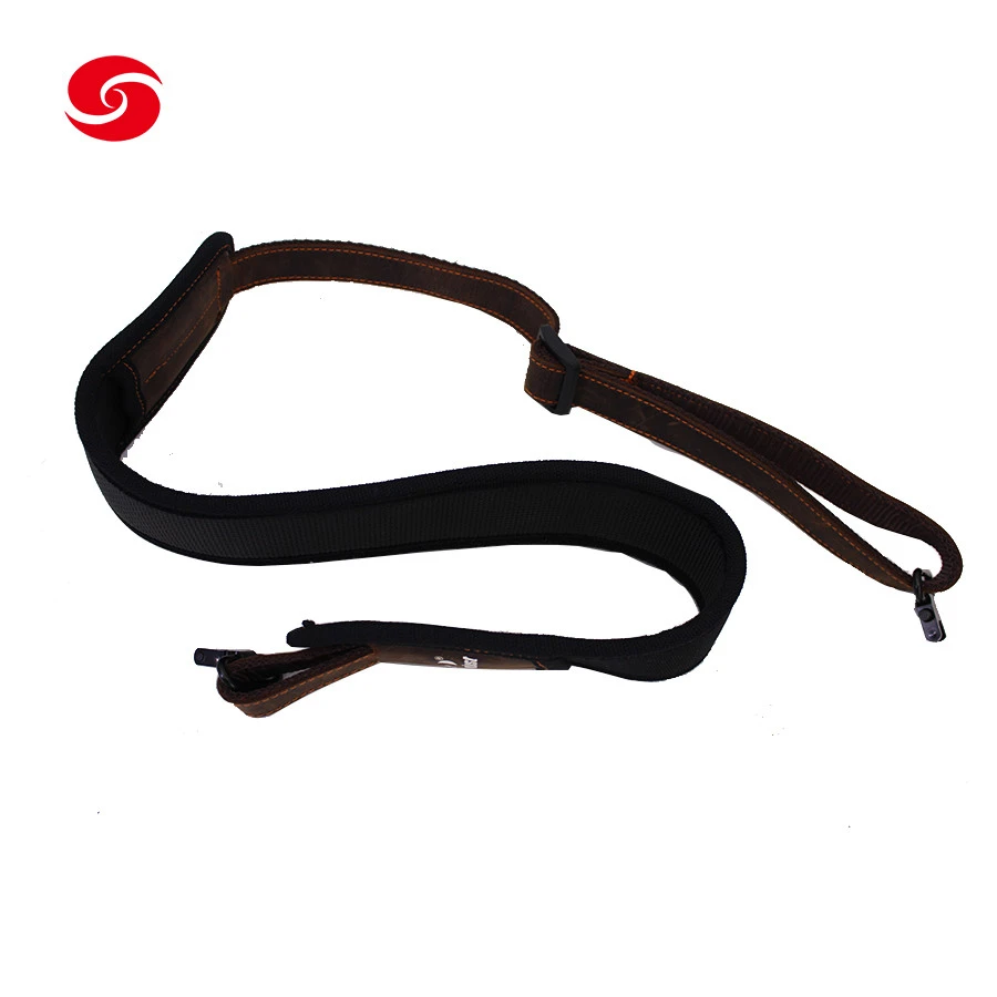 Heavy Duty Tactical Leather Gun Sling Hunting Shooting Rifle Sling
