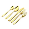 high grade gold plated dinnerware spoon fork and knife set, stainless steel cutlery set