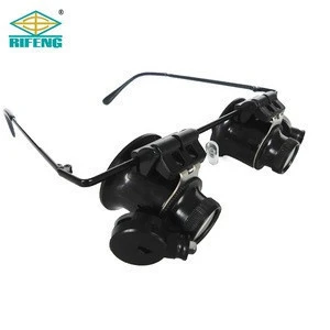 High Quality 20X LED Illuminated Eyewear Magnifying Glasses Head Magnifier Watch repair Binocular Loupe with LED Light