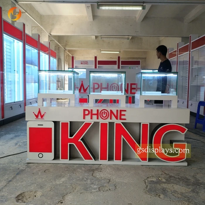 high quality cheap factory sale glass phone showcase shop displays