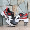 High Quality deformation kids wheel shoes wholesale adult and children kick out roller skate shoes with 4 wheels