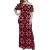 Import High quality european fashion Purple floral ladies casual wear Ruffle One-Shoulder dresses Polynesian tribal tattoo maxi dress from China