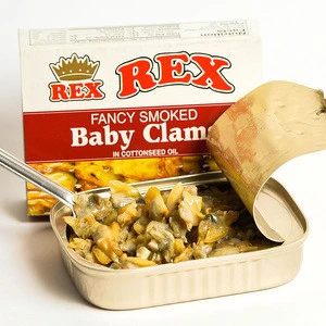 High Quality Fancy Smoked Baby Clam Meat Frozen Canned Seafood
