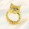 High Quality Gold Leopard Ring Cubic Zirconia Women Rings Jewelry Animals