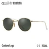 High quality gold metal retro sun glasses no logo round sunglasses