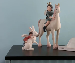high quality handmade tabletop figurine unicorn craft resin home decor