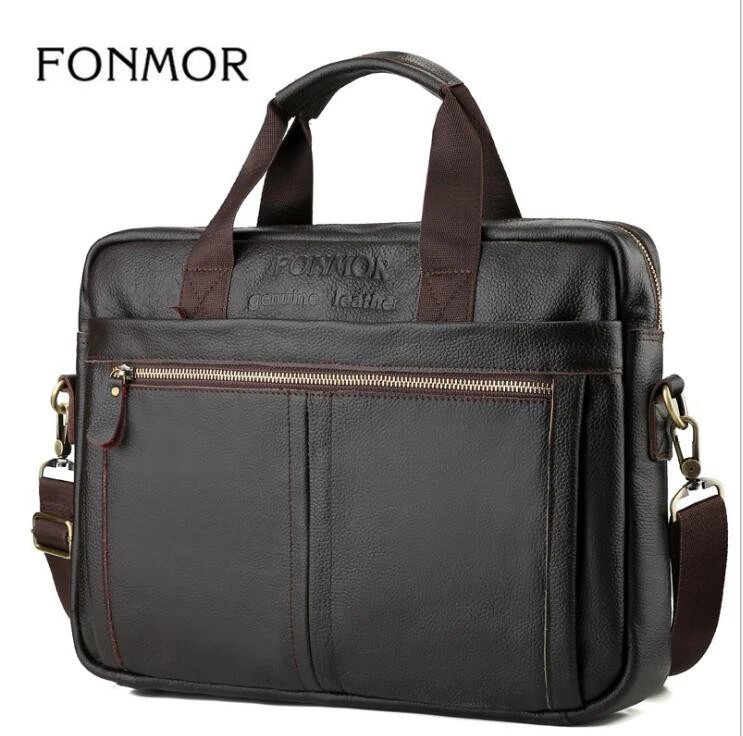 High Quality Large Capacity Genuine Leather Business Men Leather Briefcase