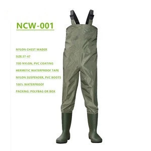 High quality Nylon chest waders fly fishing wader boots waterproof custom made  anti-slip breathable neoprene fishing suit