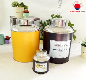 High Quality Round Small Coffee Bean Canister Flower Tea Packaging Caddy Storage Can with Airtight Lid Stainless Steel