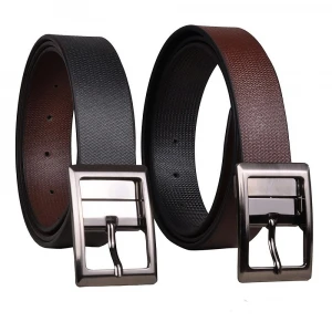 High Quality Solid Steel Buckle Genuine Leather Belts Brown Black Cow Copper Fashionable Men Belts Wholesale