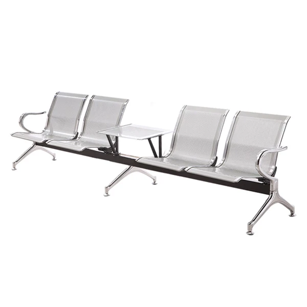 High Quality Stainless Steel Hospital Clinic Chair Airport Waiting Chair Bank Row Chairs Airport Seats with Tea Table