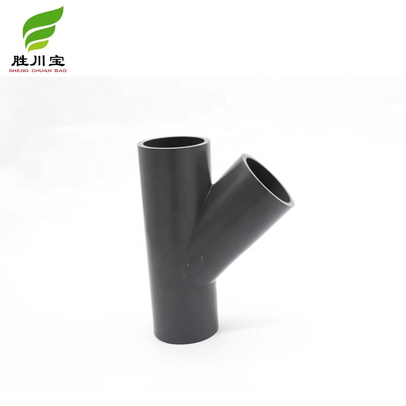 High Quality Thicken 4&quot; PVC Female Socket Male  45 Degree Y Tee 3 Way Conduit Adapter Threaded Nippple Union PVC Pipe Fittings