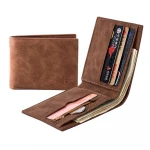 High Quality Wholesale Fashion Business Slim PU Leather Minimalist Designer Travel Short Credit Card Custom Wallet for Man