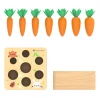 Hight Quality Early Educational Montessori Kids Wooden Toys Pull Carrots Game